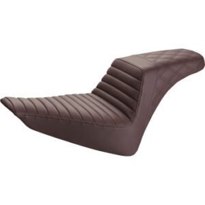 SADDLEMEN Step-Up Seat — Rear Lattice Stitch/Front Tuck-n-Roll - Brown 812-26-176BR