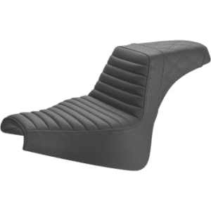 SADDLEMEN Step-Up Seat — Rear Lattice Stitch/Front Tuck-n-Roll - Black 818-29-176